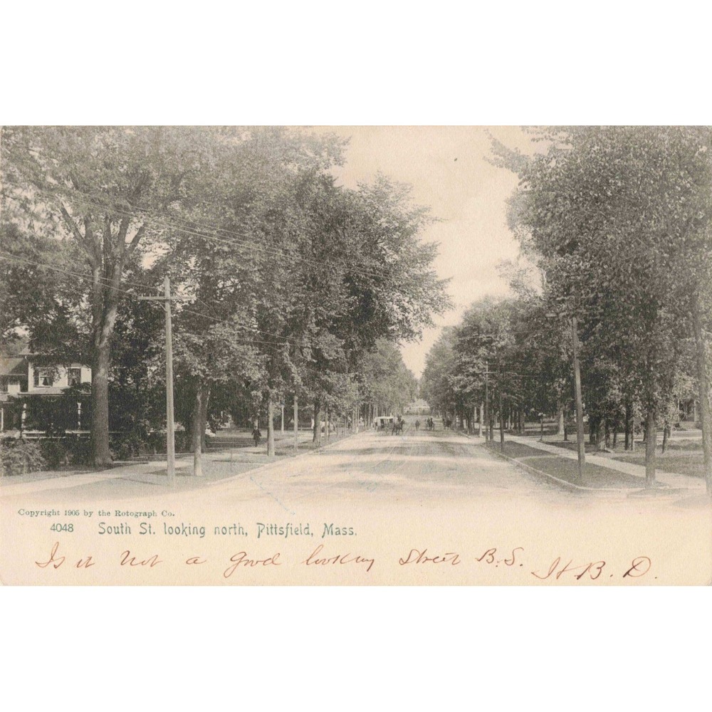 1905 South St Pittsfield Massachusetts Rotograph Co Postcard Pittsfield MA VG - Picture 1 of 2